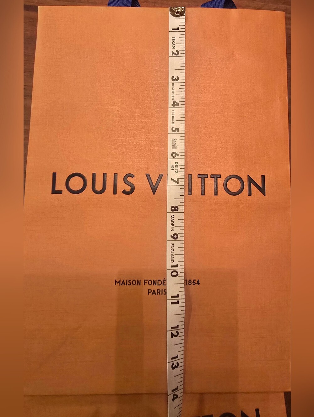 Louis Vuitton Orange Shopping Bags with Blue Ribbon Handles - Trio EUC - Picture 6 of 8